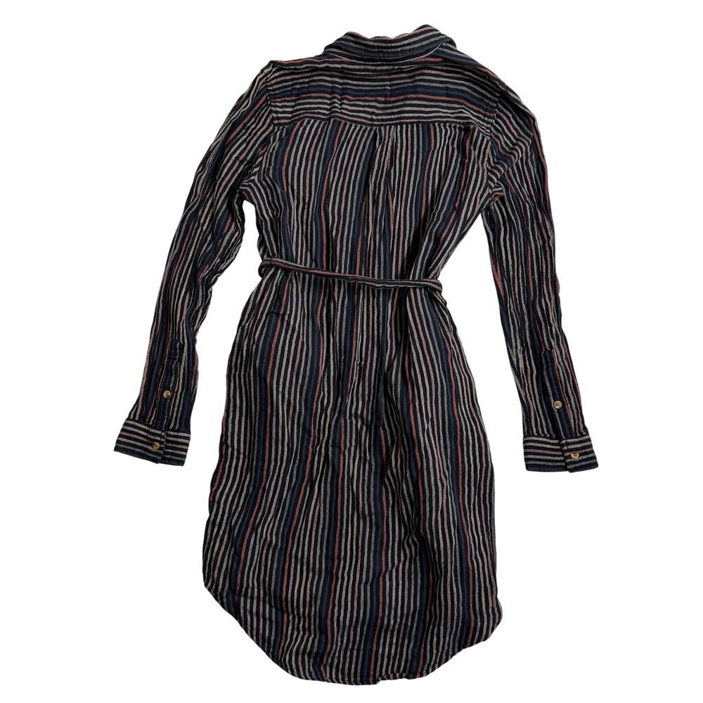 SONOMA Goods for Life Striped Button Down Shirt Dress Belted Midi Womens M - Picture 7 of 8
